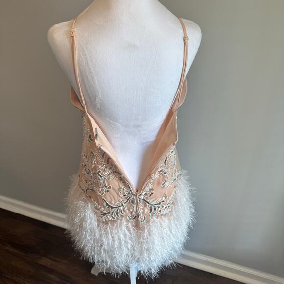 ASOS Beige Sequin Mini Dress - Picture 4 of 16